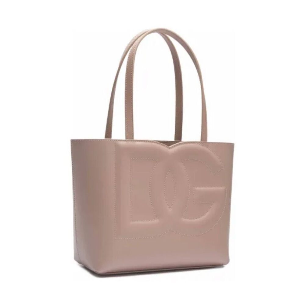 🛍️Dolce & Gabbana Authentic Logo Patch Leather Small Tote w/Dust Cover